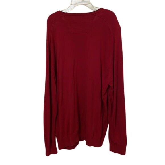 Nautica Red Cotton Knit Sweater Mens Size Extra Large Preppy Casual - Picture 4 of 9